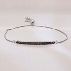 Verstellbares und rotes Diamant-Armband in Silber image number 1