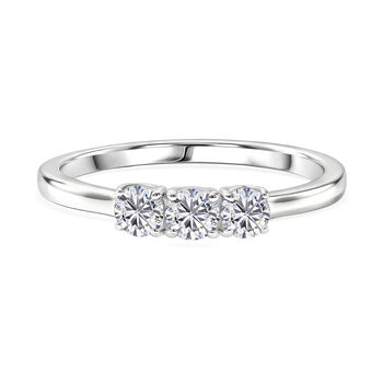 Moissanit Ring, 925 Silber platiniert - 0,71 ct.