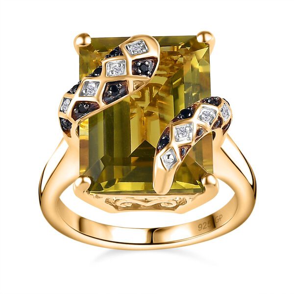 GP Italian Garden Kollektion - Ouro Verde Quarz, Zirkon, schwarzer Spinell und Kanchanaburi blauer Saphir-Ring - 11,66 ct. image number 4