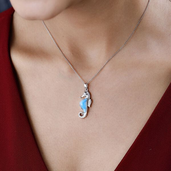 Larimar und Zirkon Anhänger - 2,24 ct. image number 3