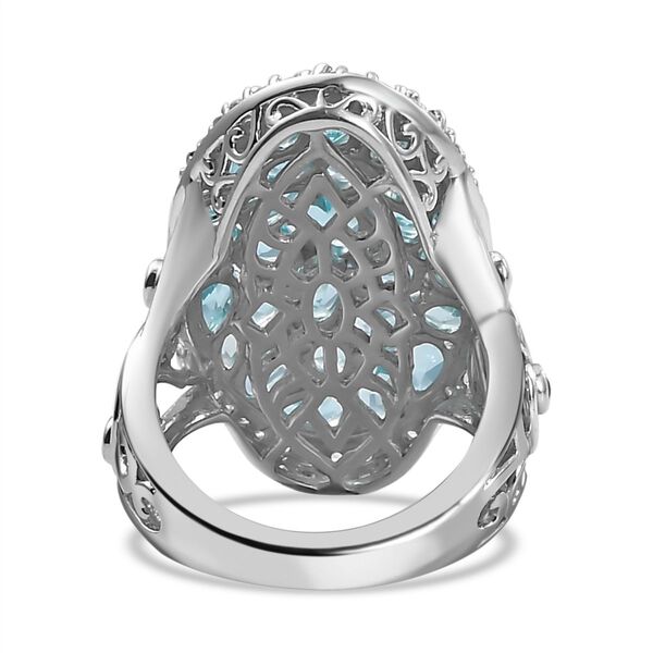 Betroka blauer Apatit, rosa Turmalin und Zirkon-Ring - 6,25 ct. image number 6