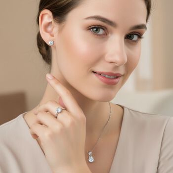 D'Joy Moissanit Schmuckset, 925 Silber rhodiniert - 1,40 ct.