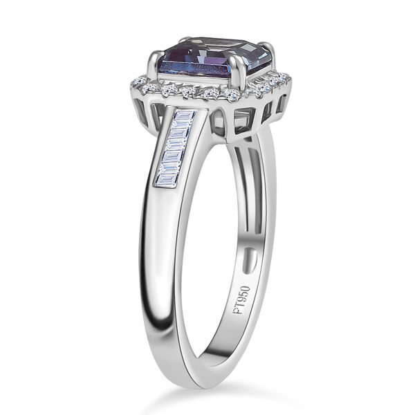 LUXURIANT AAA Labor Alexandrit und VS Labor Diamant Ring in 950 Platin - 2,30 ct. image number 5