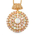 Natürlicher, äthiopischer Opal-Anhänger mit Kette, 925 Silber vergoldet ca. 6.69 ct