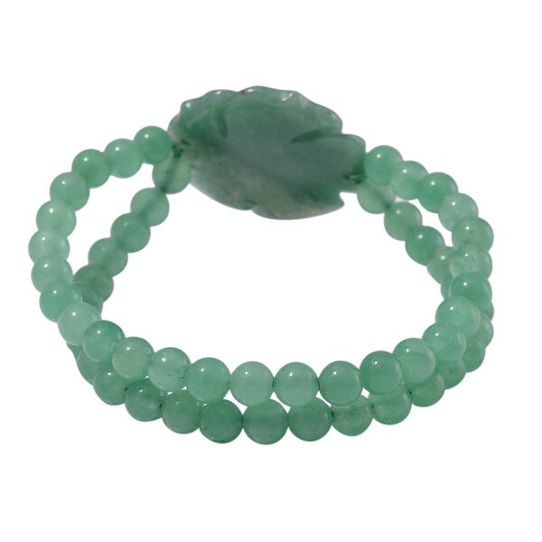 Gr&uuml;nes Aventurin  handgeschnitztes Blumen-Armband, 17-19cm - 150 ct. image number 3