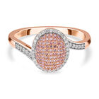 Natürlicher rosa und weißer Diamant Ring, 925 Silber Roségold Vermeil (Größe 21.00) ca. 0.50 ct