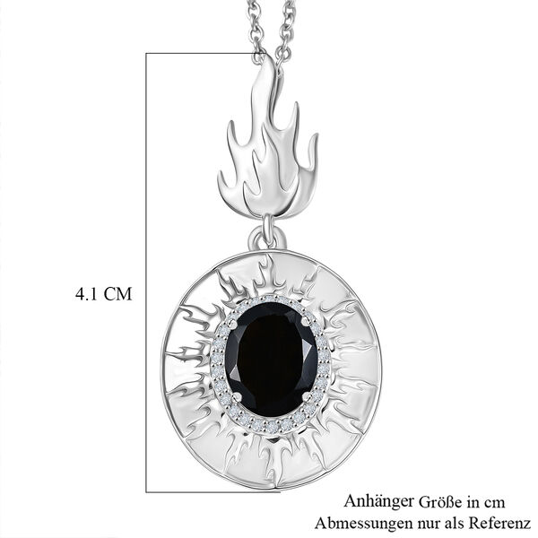 EVER TRUE AA Schwarzer Glasachat, Wei&szlig;er Zirkon Schmuckset ca. 50 cm ca. 2,32 ct. image number 6