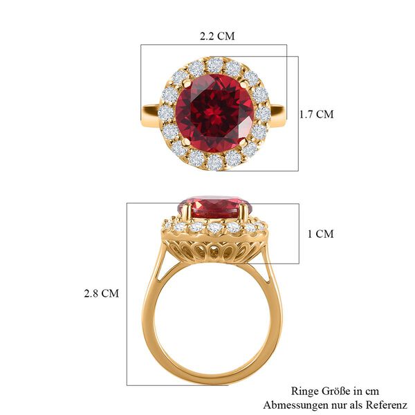 Synthetischer Padparadscha-Saphir und Zirkon Ring, ca. 7,76 ct image number 7