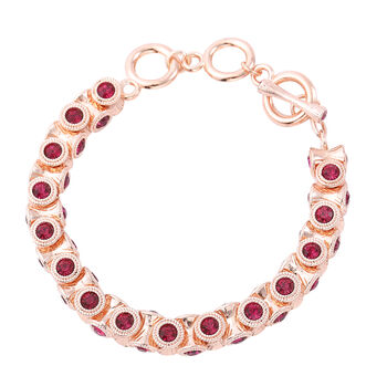 Fuchsia Kristall Armband ca. 19+5 cm ros&eacute;farben
