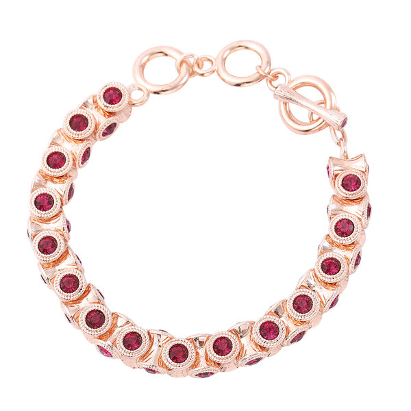 Fuchsia Kristall Armband ca. 19+5 cm ros&eacute;farben