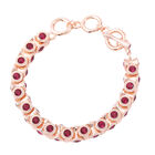 Fuchsia Kristall Armband ca. 19+5 cm roséfarben