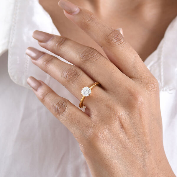 D'Joy Moissanit Ring, 925 Silber vergoldet - 0,99 ct. image number 3