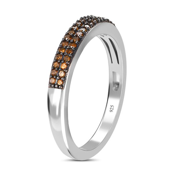 Roter Diamant Ring, 925 Silber platiniert (Größe 16.00) ca. 0.20 ct image number 5