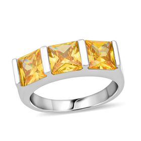 Lustro Stella gelber Zirkonia Trilogie Ring