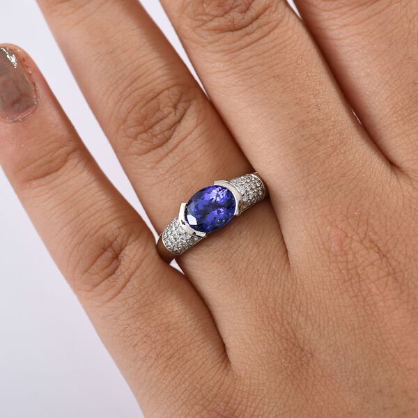 RHAPSODY AAAA Tansanit und VS Diamant Ring in 950 Platin - 2,53 ct. image number 2