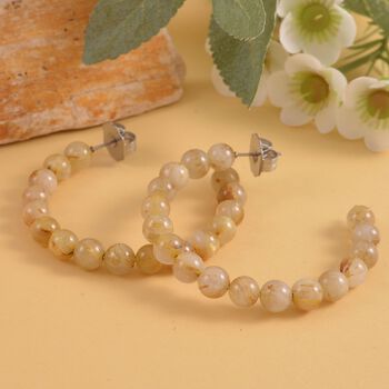 Rutilquarz Creolen, Edelstahl ca. 50,00 ct