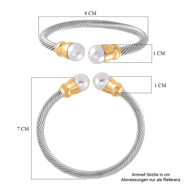 Zweifarbiger, flexibler Kunststoff-Perlen-Armreif image number 5