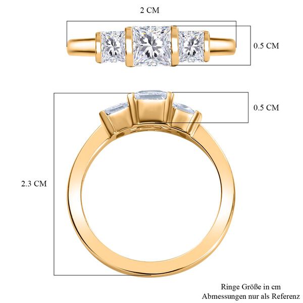 J Francis gefertigt mit SWAROVSKI-  Swarovski Zirkonia Ring, 925 Silber 750 Gelbgold Vermeil image number 7