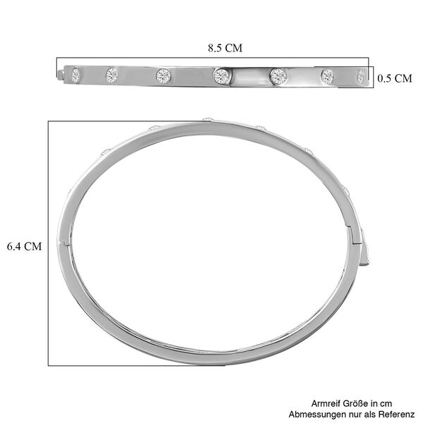 Moissanit Armreif, 19cm, 925 Silber rhodiniert - 0,86 ct. image number 6