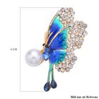 Schmetterling Kristall Brosche mit simulierter Perle image number 4