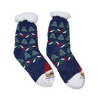 2er-Set - 2 Paar rutschfeste Haus Socken mit warmem Sherpa Futter, Einheitsgröße Weihnachtsmotiv, Rot und Dunkelblau  image number 6