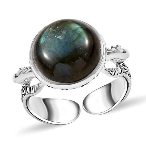 Sajen Silber - AAA Labradorit Ring 925 Silber rhodiniert (Gr&ouml;&szlig;e 17.00) ca. 5.47 ct image number 4