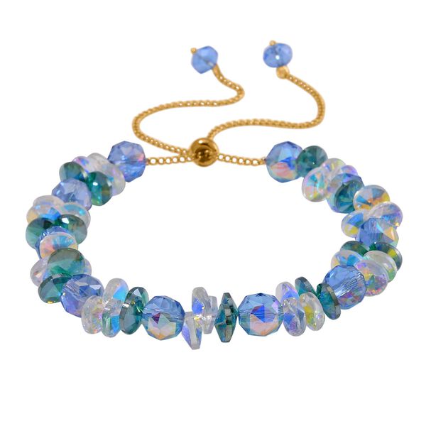 Mehrfarbiger Kristall Armband ca. Flexibles cm Std Gelb image number 3