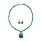 Grüne Jade-Halskette und Ohrringe, beads (5-7mm), 925 Silber rhodiniert ca. 254.00 ct image number 0
