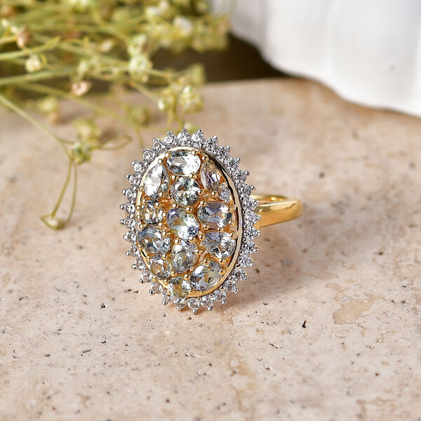 D'Joy gr&uuml;ner Tansanit und Zirkon Ring - 2,83 ct. image number 2