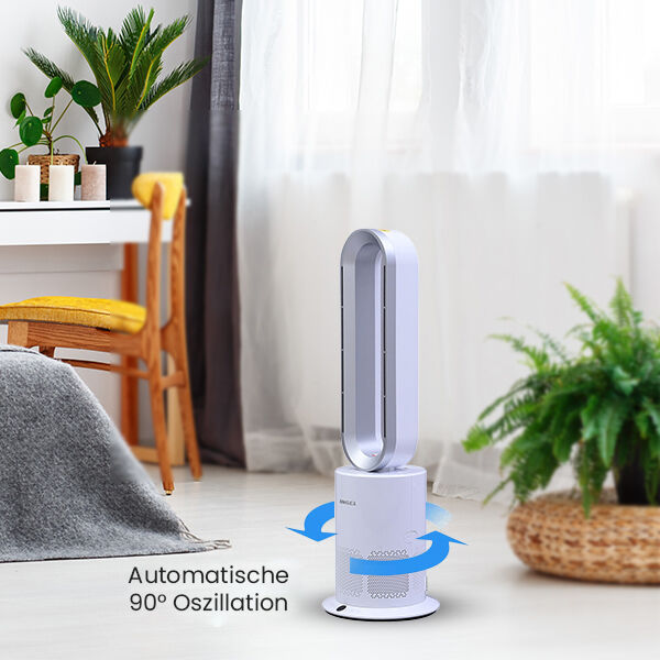 5 in 1 Luftdoktor - Luftreiniger/Ventilator ohne L&uuml;fterfl&uuml;gel mit HEPA Filter, Wei&szlig; und Silber image number 16