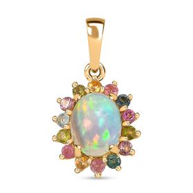 AA Natürlicher, äthiopischer Welo Opal und Multi-Turmalin-Anhänger - 1,70 ct.