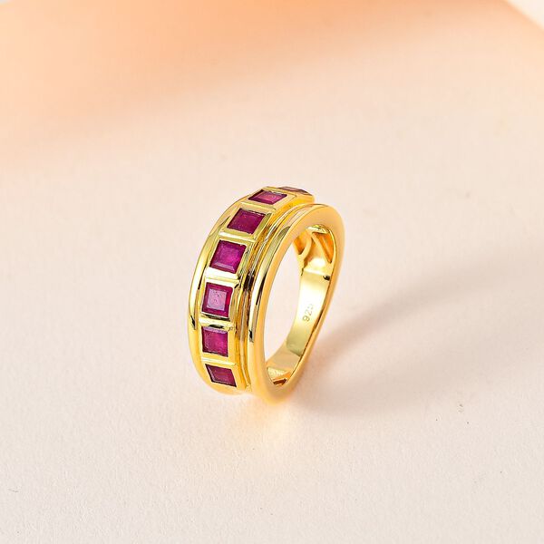 Afrikanischer Rubin (Fissure gef&uuml;llt) Ring, 925 Silber vergoldet, (Gr&ouml;&szlig;e 16.00), ca. 1.97 ct image number 2