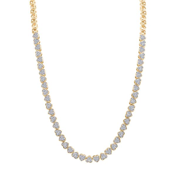LUXURIANT SGL zertifizierte SI-GH Labor Diamant 45cm Halskette, 925 Silber 750 Gelbgold Vermeil - 3 ct.