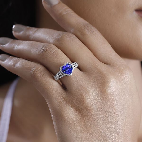 RHAPSODY AAAA Tansanit und VS Diamant Ring in 950 Platin - 2,44 ct. image number 3