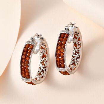 Hessonit Granat Ohrringe Reines Messing ca. 21,00 ct.