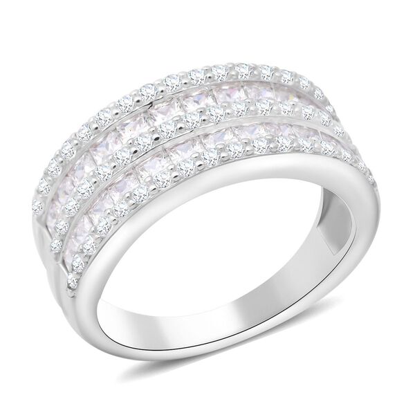 Weißer Zirkonia Ring 925 Silber rhodiniert (Größe 17.00) image number 3