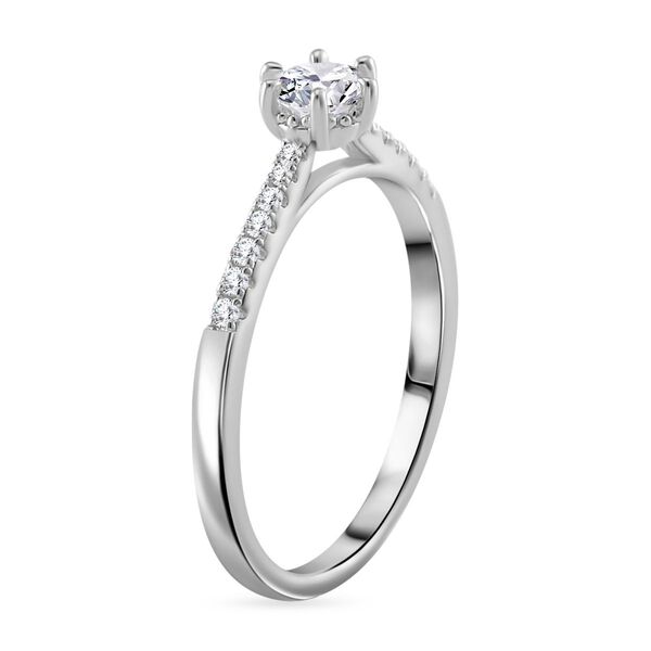 Moissanit Ring, 925 Silber rhodiniert - 0,42 ct. image number 3