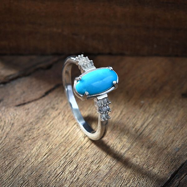 AA Sleeping Beauty T&uuml;rkis und Diamant Ring - 1,28 ct. image number 2