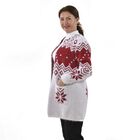 Kuschelig weicher und langer Cardigan mit Taschen, One Size, Schneeflocken, rot image number 3