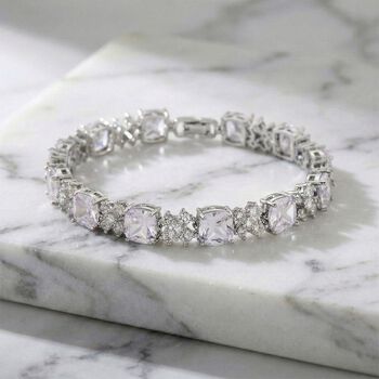 Wei&szlig;er Zirkonia Armband ca. 19 cm Nickelfreies Messing 5.00 ct