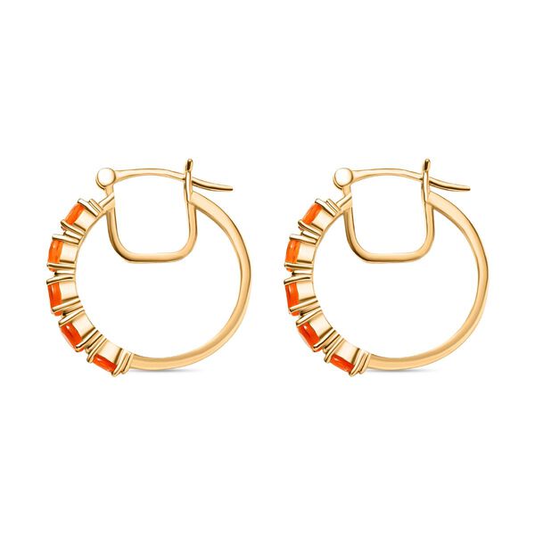 D'Joy AA Feueropal Ohrringe 925 Silber 750 Gelbgold Vermeil ca. 1,11 ct. image number 4