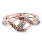 Champagner Diamant Ring 925 Silber Rosegold Vermeil image number 0