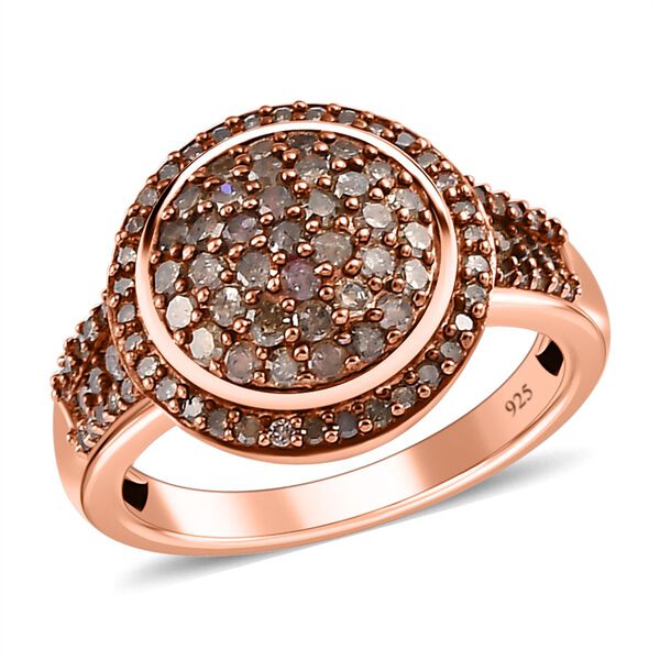 Natürlicher Champagner Diamant Ring 925 Silber Roségold Vermeil (Größe 18.00) ca. 0.75 ct image number 3