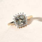 AAA Turkizit und Diamant-Ring, I2-I3 G-H, 585 Gelbgold (Größe 17.00) ca. 1,94 ct image number 1
