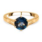 London Blau Topas Ring, 925 Silber vergoldet (Größe 17.00) ca. 2.25 ct