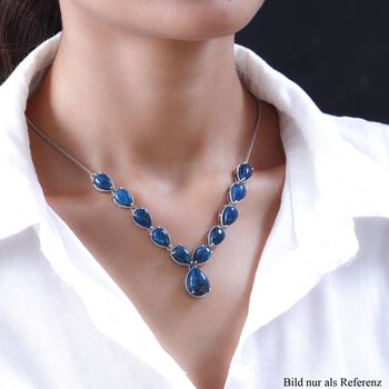 Nat&uuml;rliche Tafelberg Shadowkite Halskette, ca. 45 cm, 925 Silber platiniert ca. 41.85 ct