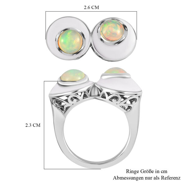 Natürlicher Äthiopischer Opal Ring 925 Silber platiniert  ca. 1,02 ct image number 6