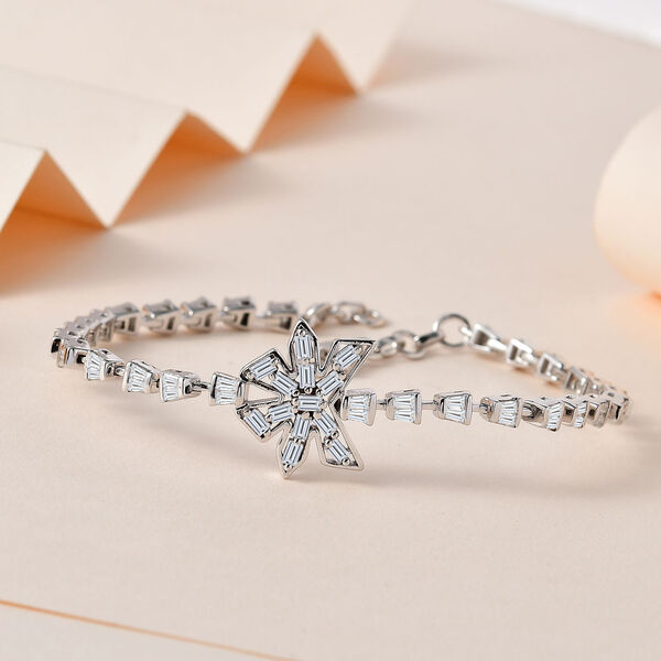 GP Celestial Dream Kollektion- EF Moissanit und Kanchanaburi blaues Saphir-Armband, 19cm- 2,27 ct. image number 5