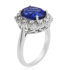 RHAPSODY Tansanit und Diamant floraler Halo-Ring in Platin image number 6