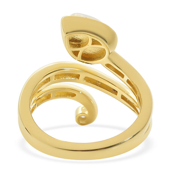 Nat&uuml;rlicher &Auml;thiopischer Opal und Zirkon Ring 925 Silber vergoldet  ca. 1,54 ct image number 5